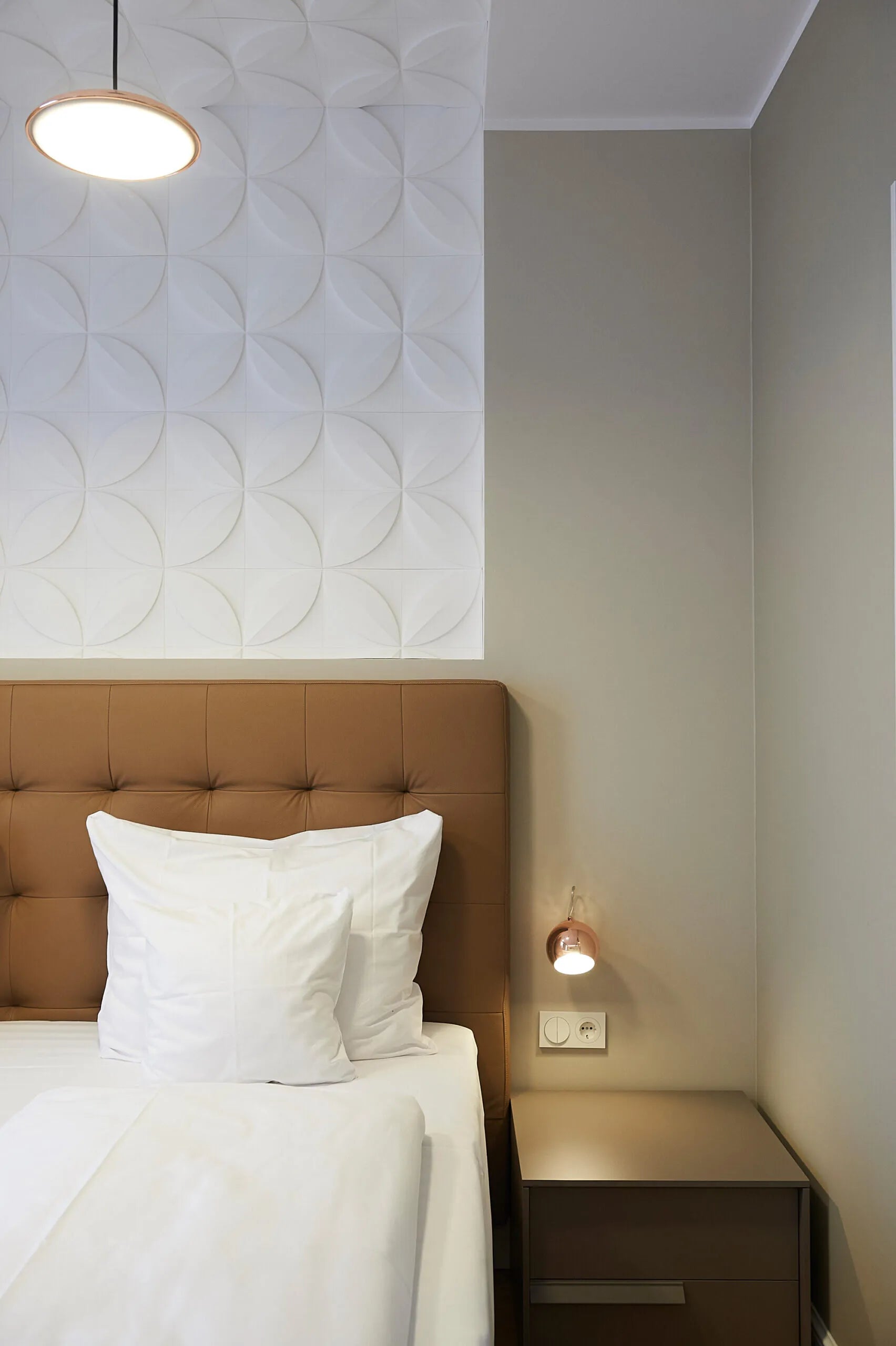 Flower 3D Arstyl Wall Panel in a modern bedroom | DecorMania UK